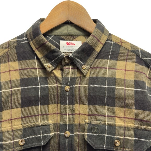 Fjallraven Other - Fjallraven Men's Sz Medium Mustard Plaid Yellow Singi Flannel Outdoor Camp Shirt